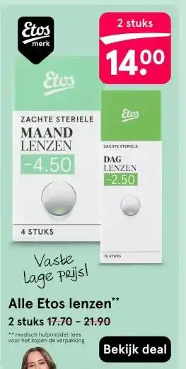 Etos Alle Etos lenzen aanbieding