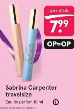 Etos Sabrina Carpenter travelsize aanbieding