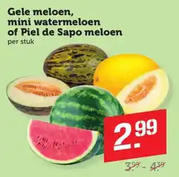 Coop Gele meloen, mini watermeloen of Piel de Sapo meloen aanbieding