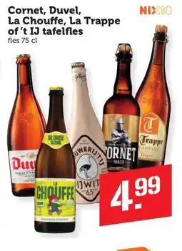 Coop Cornet, Duvel, La Chouffe, La Trappe of 't IJ tafelfles aanbieding