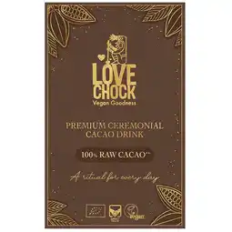 Holland & Barrett Glutenvrij | Lovechock Premium Ceremonial Cacao Drink 100% Raw Cacao - 8x20g aanbieding