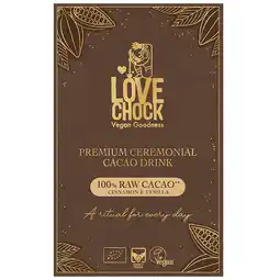 Holland & Barrett Glutenvrij | Lovechock Premium Ceremonial Cacao Drink 100% Raw Cacao Kaneel & Vanille - 8x20g aanbieding
