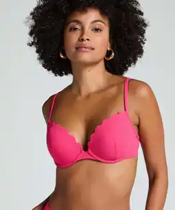 Hunkemoller Hunkemöller Voorgevormde push-up beugel bikinitop Scallop Cup A - E Roze aanbieding