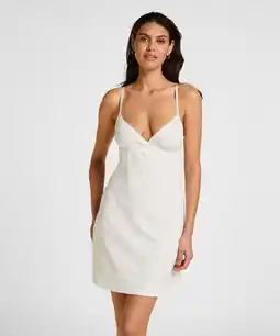 Hunkemoller Hunkemöller Pointelle slipdress Wit aanbieding