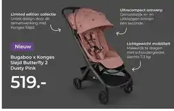 Prenatal Bugaboo x Konges Sløjd Butterfly 2 Dusty Pink aanbieding