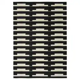 IKEA Zwart & wit geometrisch tapijt, handgeweven, omkeerbaar, wol & katoen aanbieding