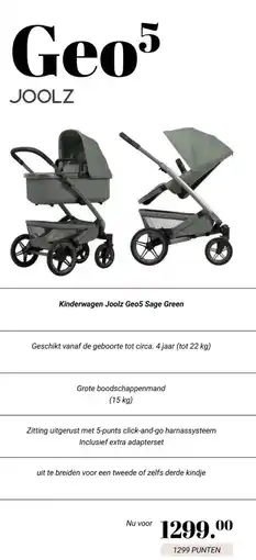 Van Asten BabySuperstore Kinderwagen Joolz Geo5 Sage Green aanbieding