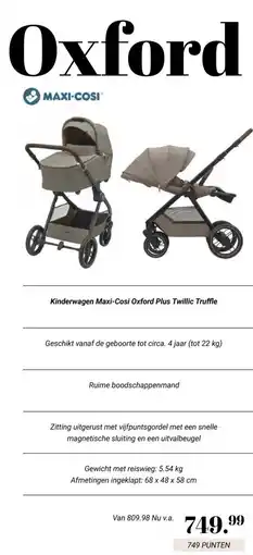 Van Asten BabySuperstore Kinderwagen Maxi-Cosi Oxford Plus Twillic Truffle aanbieding