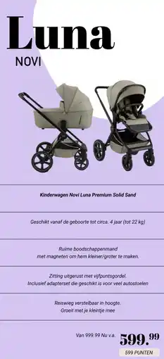Van Asten BabySuperstore Kinderwagen Novi Luna Premium Solid Sand aanbieding