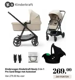 Van Asten BabySuperstore Kinderwagen Kinderkraft Newly 3-in-1 Pro Sand aanbieding