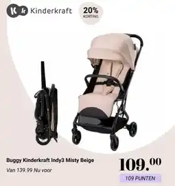 Van Asten BabySuperstore Buggy Kinderkraft Indy3 Misty Beige aanbieding