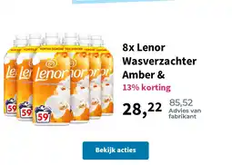 Plein.nl 8x Lenor Wasverzachter Amber & aanbieding