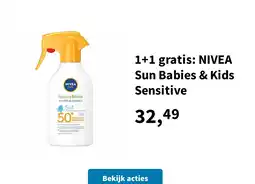 Plein.nl 1+1 gratis: NIVEA Sun Babies & Kids Sensitive aanbieding