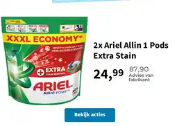 Plein.nl 2x Ariel Allin 1 Pods Extra Stain aanbieding