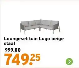 GAMMA Loungeset tuin Lugo beige staal aanbieding