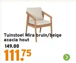 GAMMA Tuinstoel Mira bruin/beige acacia hout aanbieding