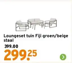 GAMMA Loungeset tuin Fiji groen/beige staal aanbieding