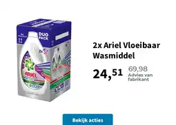 Plein.nl 2x Ariel Vloeibaar Wasmiddel aanbieding