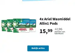 Plein.nl 4x Ariel Wasmiddel Allin1 Pods aanbieding