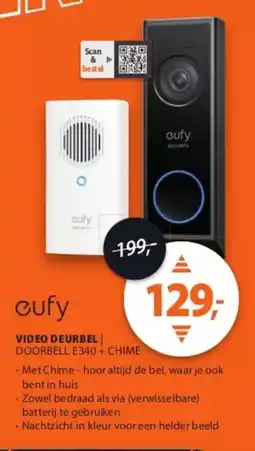 Expert Video deurbel doorbell e340 + chime cufy aanbieding