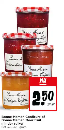 Jumbo Bonne Maman Confiture of Bonne Maman Meer fruit minder suiker aanbieding