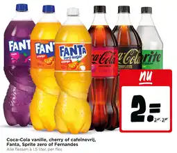 Jumbo Coca-Cola vanille, cherry of cafeïnevrij, Fanta, Sprite zero of Fernandes aanbieding