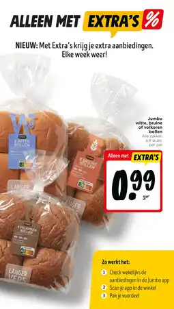 Jumbo Jumbo witte, bruine of volkoren bollen aanbieding