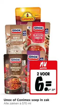 Jumbo Unox of Conimex soep in zak aanbieding