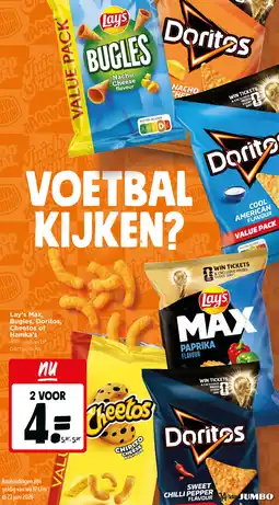 Jumbo Lay's Max, Bugles, Doritos, Cheetos of Hamka's aanbieding