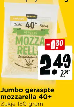 Jumbo Jumbo geraspte mozzarella 40+ aanbieding