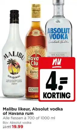 Jumbo Malibu likeur, Absolut vodka of Havana rum aanbieding