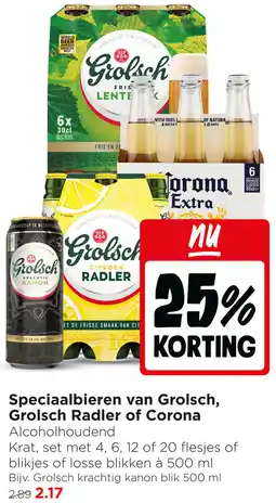 Jumbo Speciaalbieren van Grolsch, Grolsch Radler of Corona aanbieding