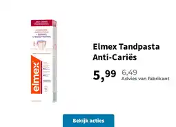 Plein.nl Elmex Tandpasta Anti-Cariës aanbieding