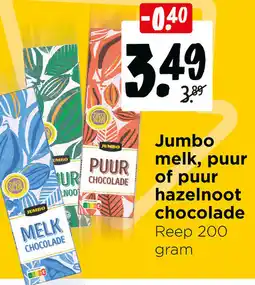 Jumbo Jumbo melk, puur of puur hazelnoot chocolade aanbieding