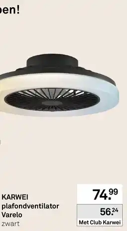 Karwei KARWEI plafondventilator Varelo aanbieding