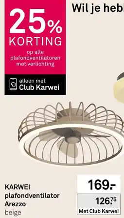 Karwei KARWEI plafondventilator Arezzo aanbieding