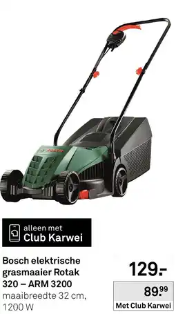 Karwei Bosch elektrische grasmaaier Rotak 320 ARM 3200 aanbieding