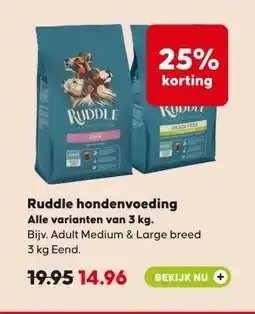 Pets Place Ruddle hondenvoeding Alle varianten van 3 kg. aanbieding