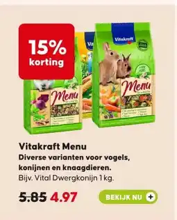 Pets Place Vitakraft Menu Diverse varianten voor vogels, konijnen en knaagdieren. aanbieding