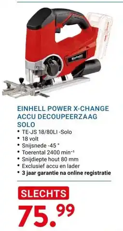 Kluswijs EINHELL POWER X-CHANGE ACCU DECOUPEERZAAG SOLO aanbieding