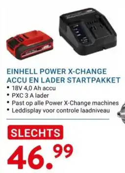 Kluswijs Einhell power x-change accu en lader startpakket aanbieding