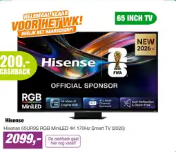 EP Hisense 65UR9S RGB MiniLED 4K 170Hz Smart TV (2026) aanbieding