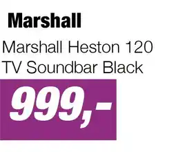 EP Marshall Heston 120 TV Soundbar Black aanbieding