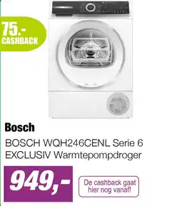 EP BOSCH WQH246CENL Serie 6 EXCLUSIV Warmtepompdroger aanbieding