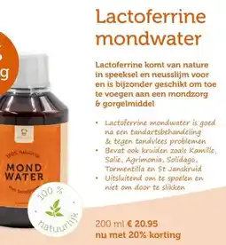 De Rode Pilaren Lactoferrine mondwater aanbieding