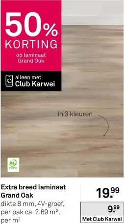 Karwei Extra breed laminaat Grand Oak aanbieding