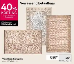 Karwei Vloerkleed Zebra print aanbieding