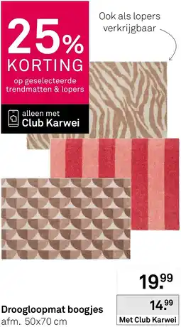 Karwei Droogloopmat boogjes aanbieding