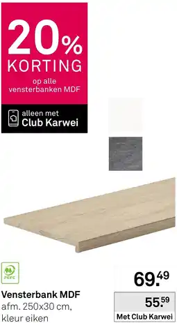Karwei Vensterbank MDF aanbieding