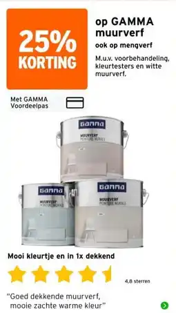 GAMMA op GAMMA muurverf ook op mengverf aanbieding